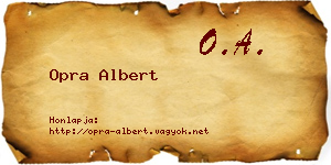Opra Albert névjegykártya